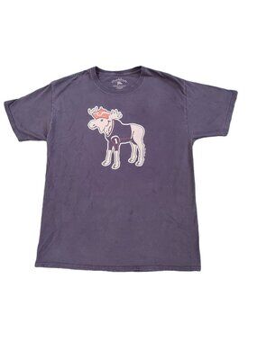 Chowdaheadz New England Moose T-Shirt Blue Printed In USA Graphic Tee Size L